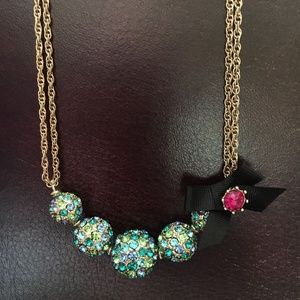 Betsey Johnson Gold Blue Fireball Necklace NWT